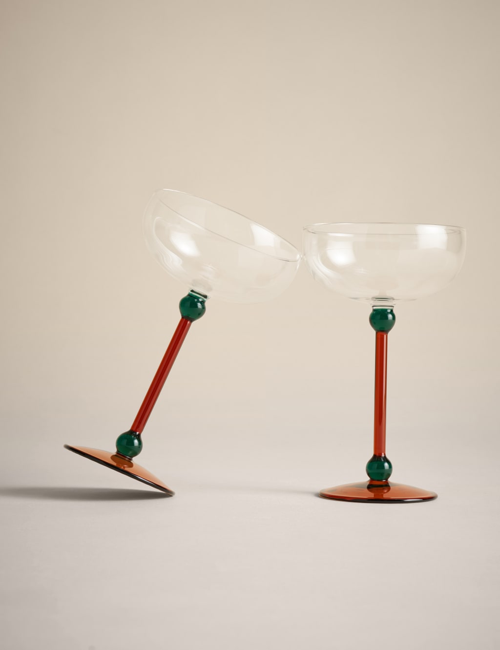 Set of 2 Bobble Contrast Champagne Saucers