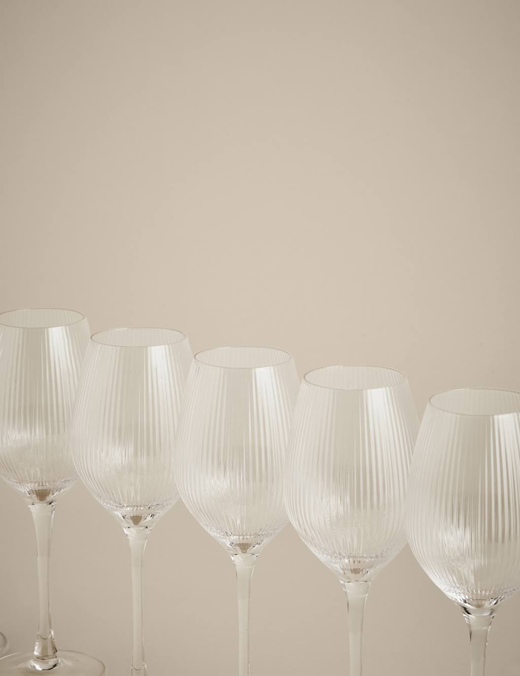 Set of 6 Maxim Optic Ribbed Wine Glasses