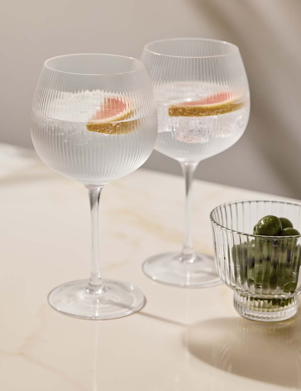 Set of 6 Maxim Optic Ribbed Gin Glasses
