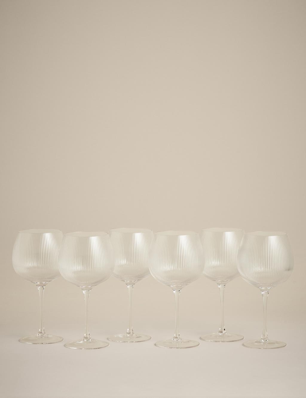 Set of 6 Maxim Optic Ribbed Gin Glasses