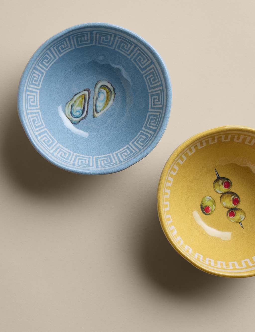 M&S Set of Two Coastal Picnic Nibble Bowls - Blue Mix