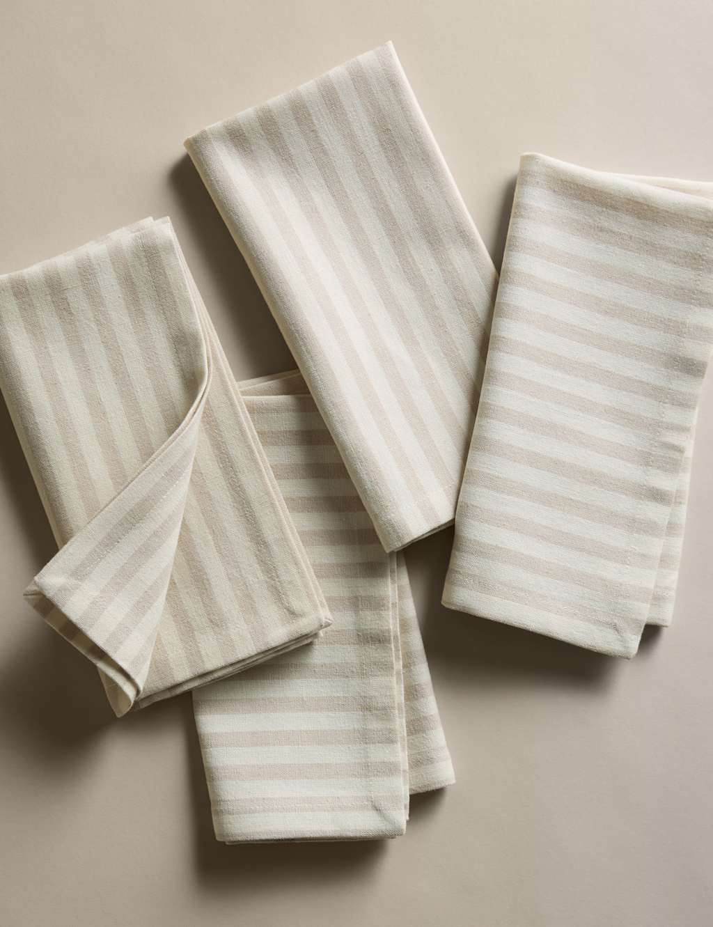 Set of 4 Cotton with Linen Thin Stripe Napkins