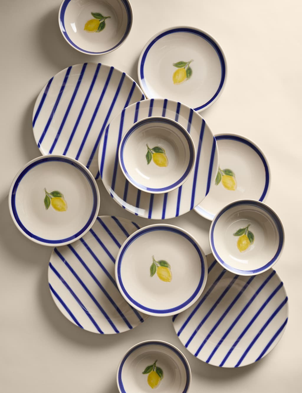 M&S Collection 12 Piece Lemon Dinner Set - Yellow, Yellow