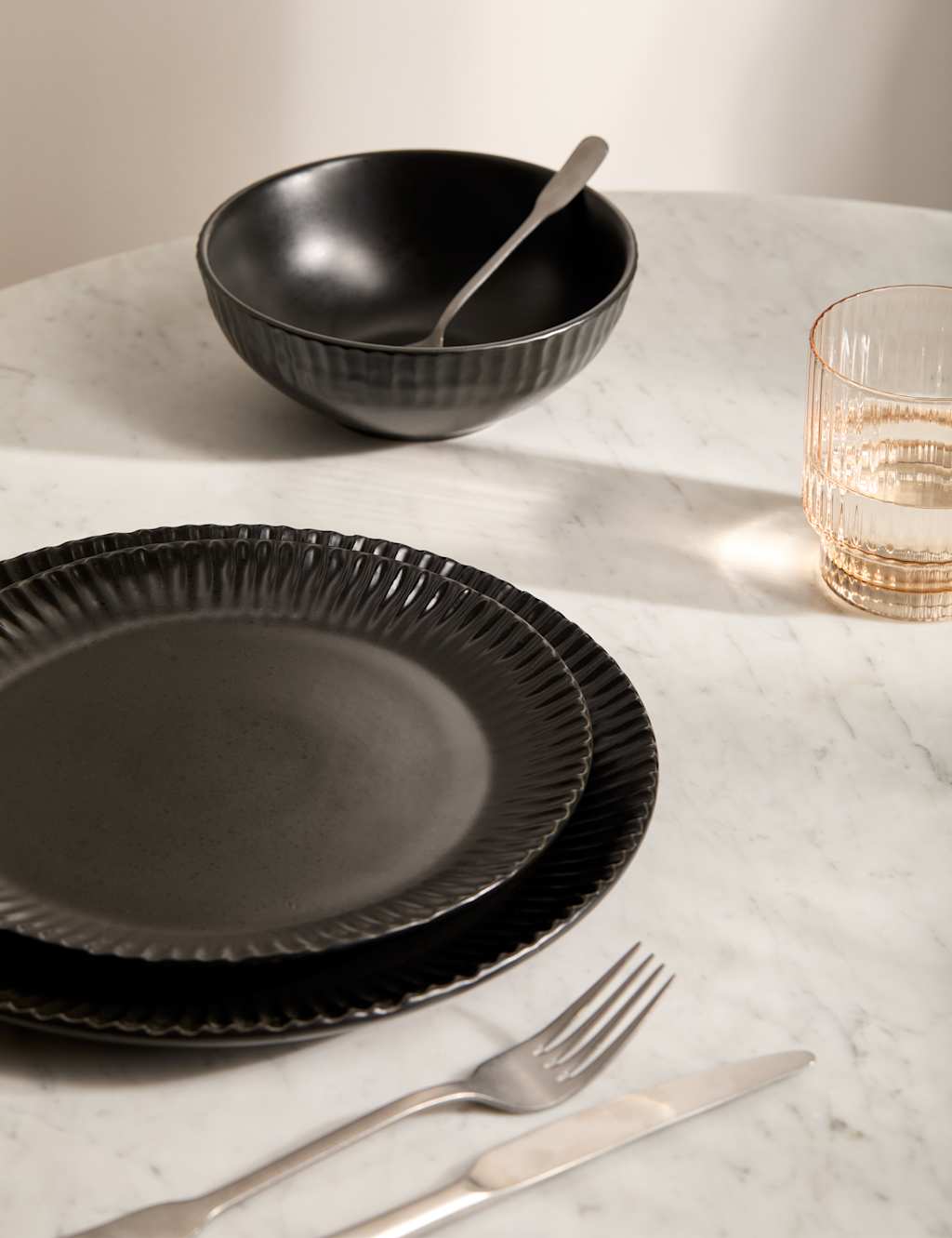 12 Piece Textured Edge Dinner Set