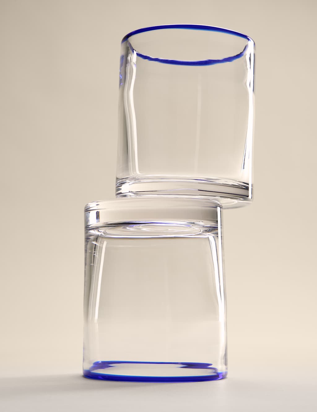 M&S Set of 2 Contrast Rim Tumblers - Blue