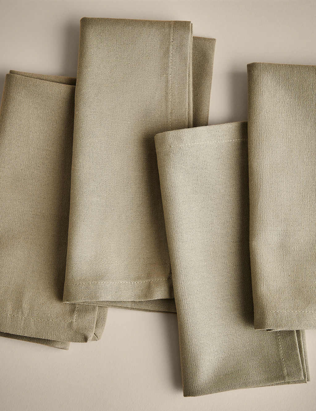 M&S Collection Set of 4 Pure Cotton Napkins - Sage, Grey,Lilac,Sage