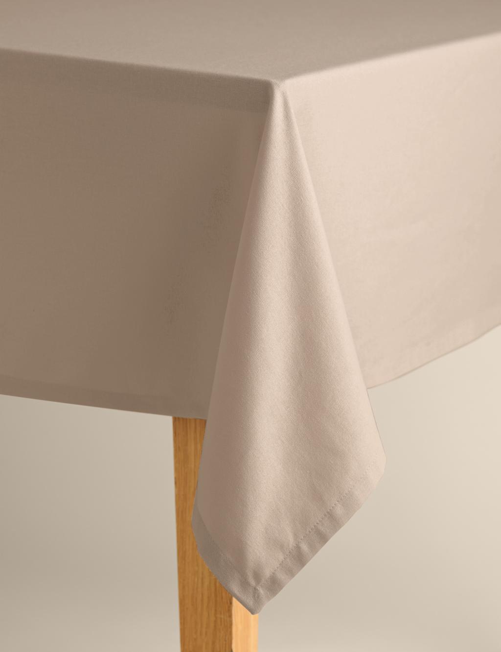 M&S Collection Pure Cotton Tablecloth - Natural, Grey,Natural,Sage,Lilac