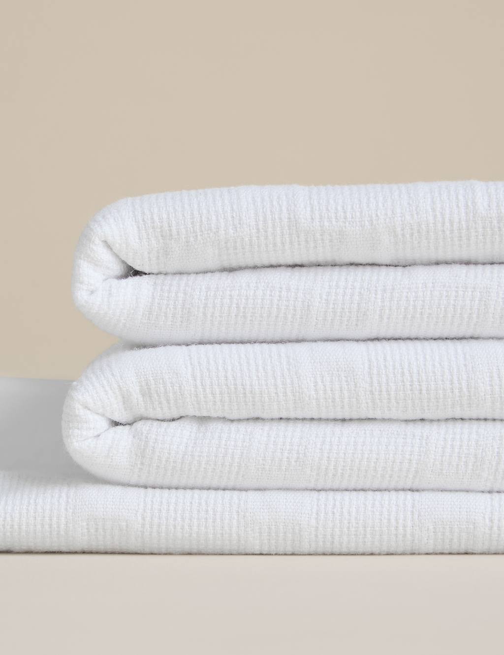 M&S X Kelly Hoppen Pure Cotton Jacquard Tablecloth - White