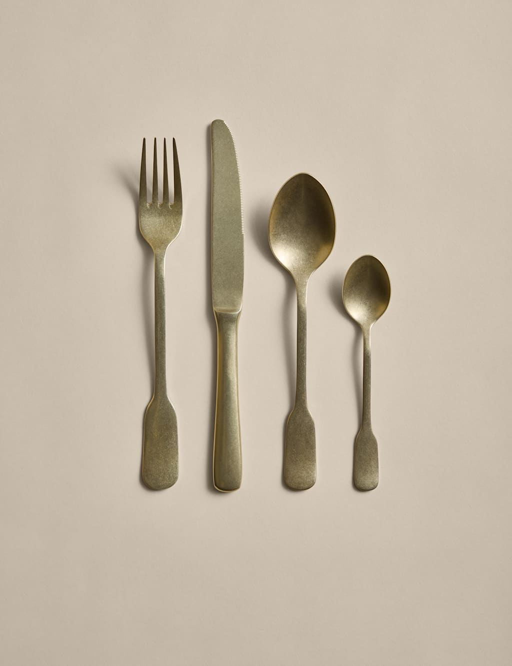 M&S X Kelly Hoppen 16 Piece Brushed Gold Cutlery Set Gold