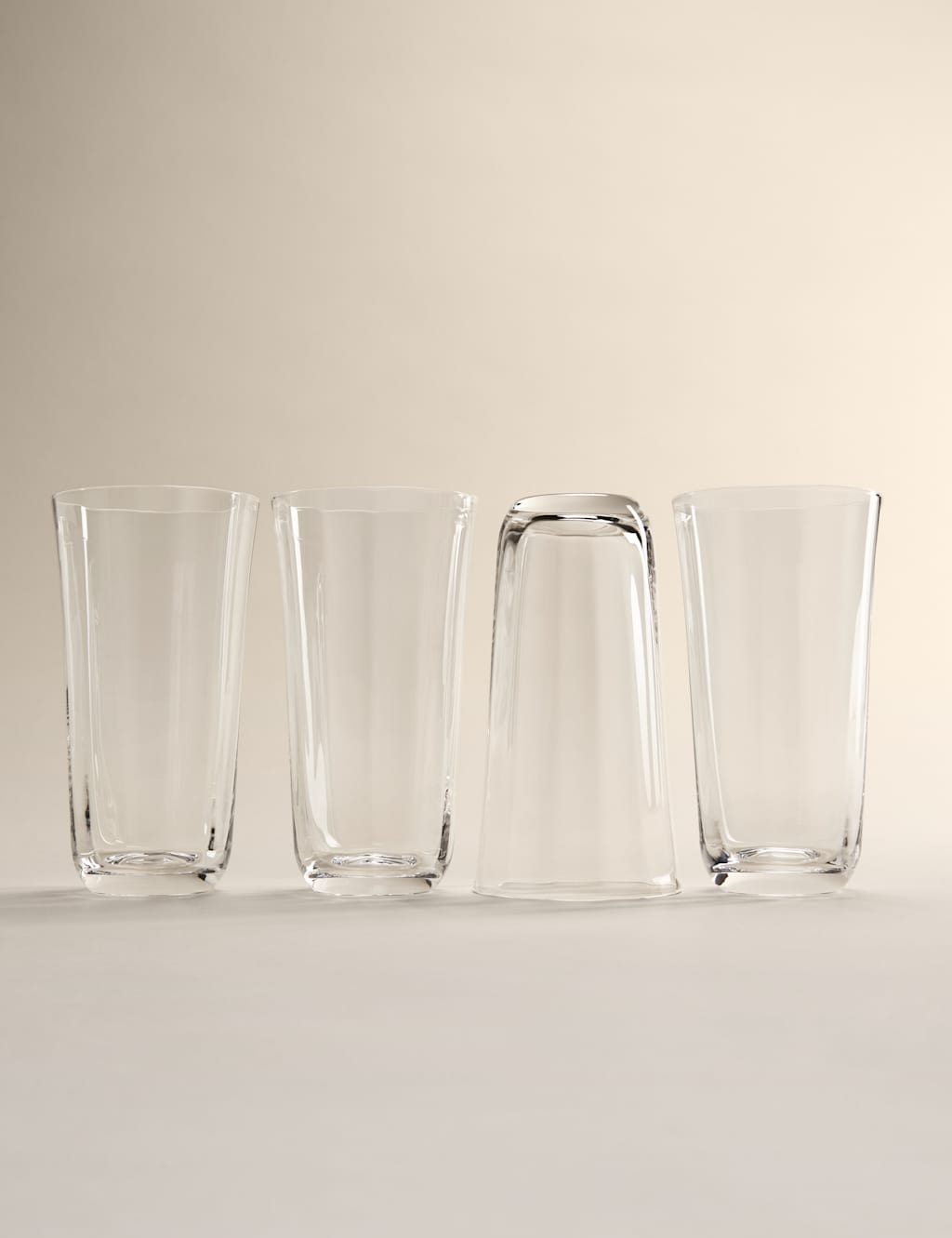 M&S Set of 4 Etoile Hi Ball Glasses - Clear