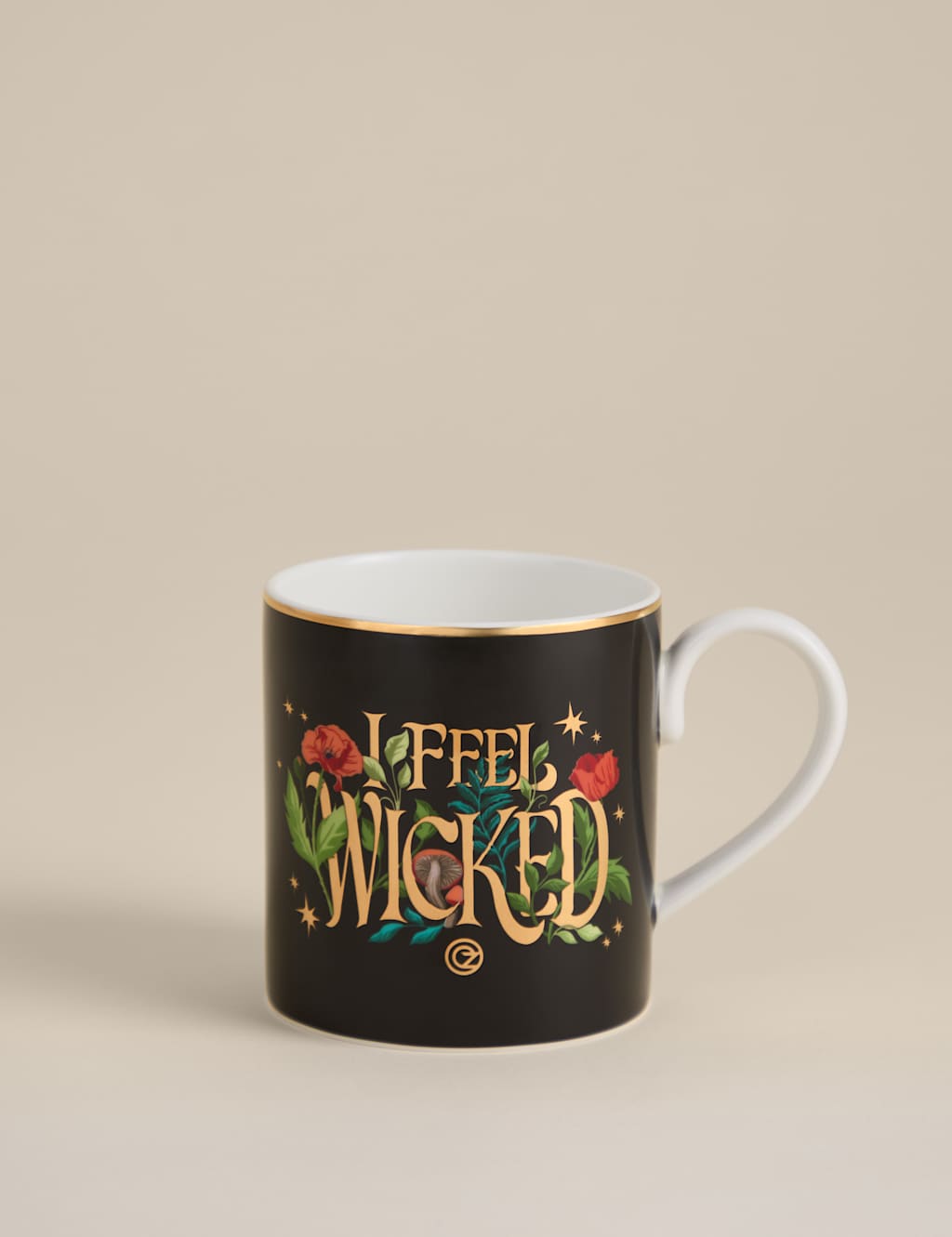 M&S Wicked I Feel Wicked Slogan Mug Black