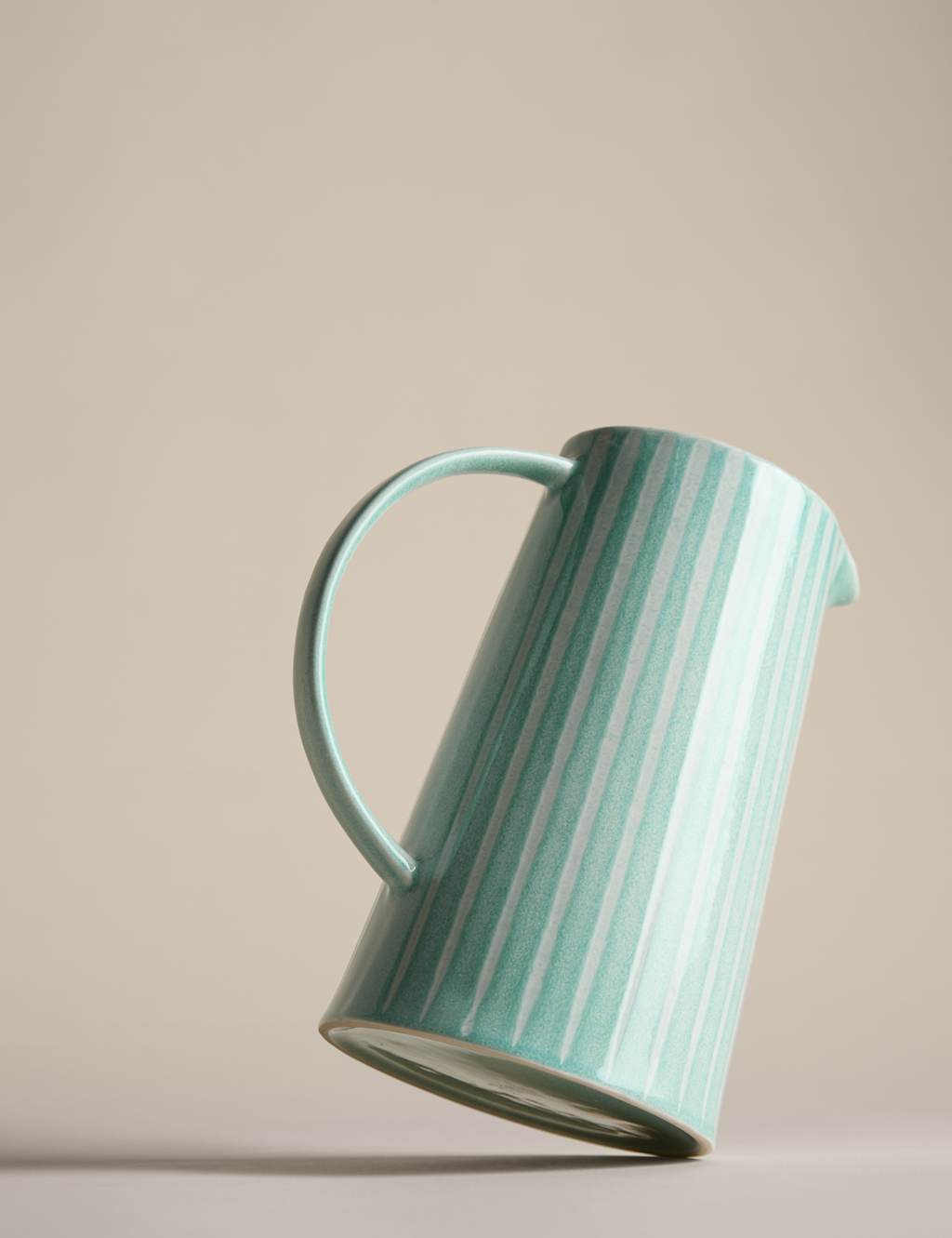 M&S Collection Reactive Striped Jug - Teal, Teal