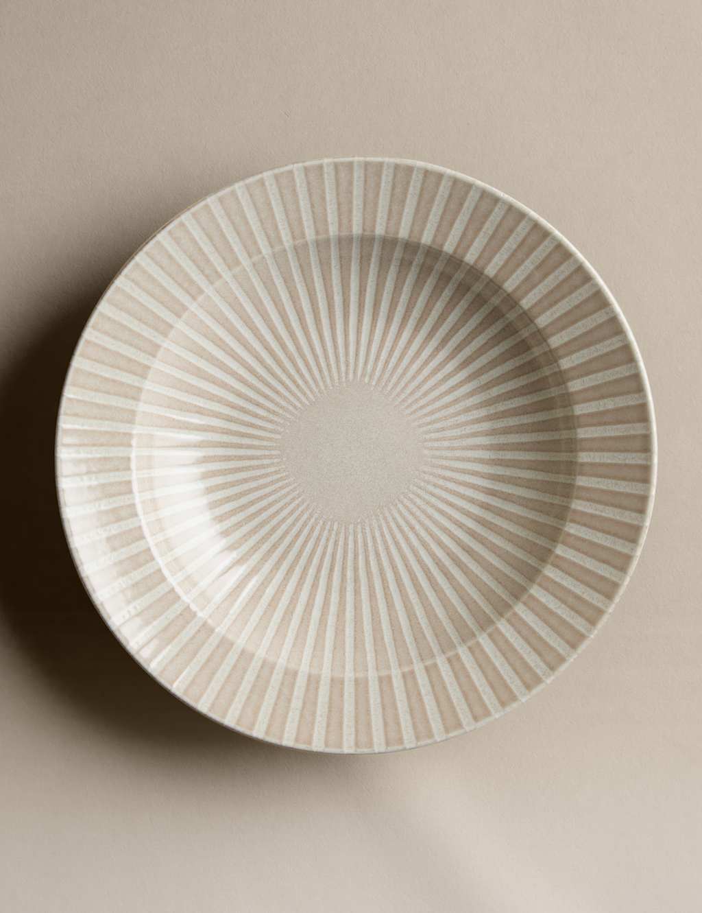 M&S Reactive Striped Pasta Bowl Natural