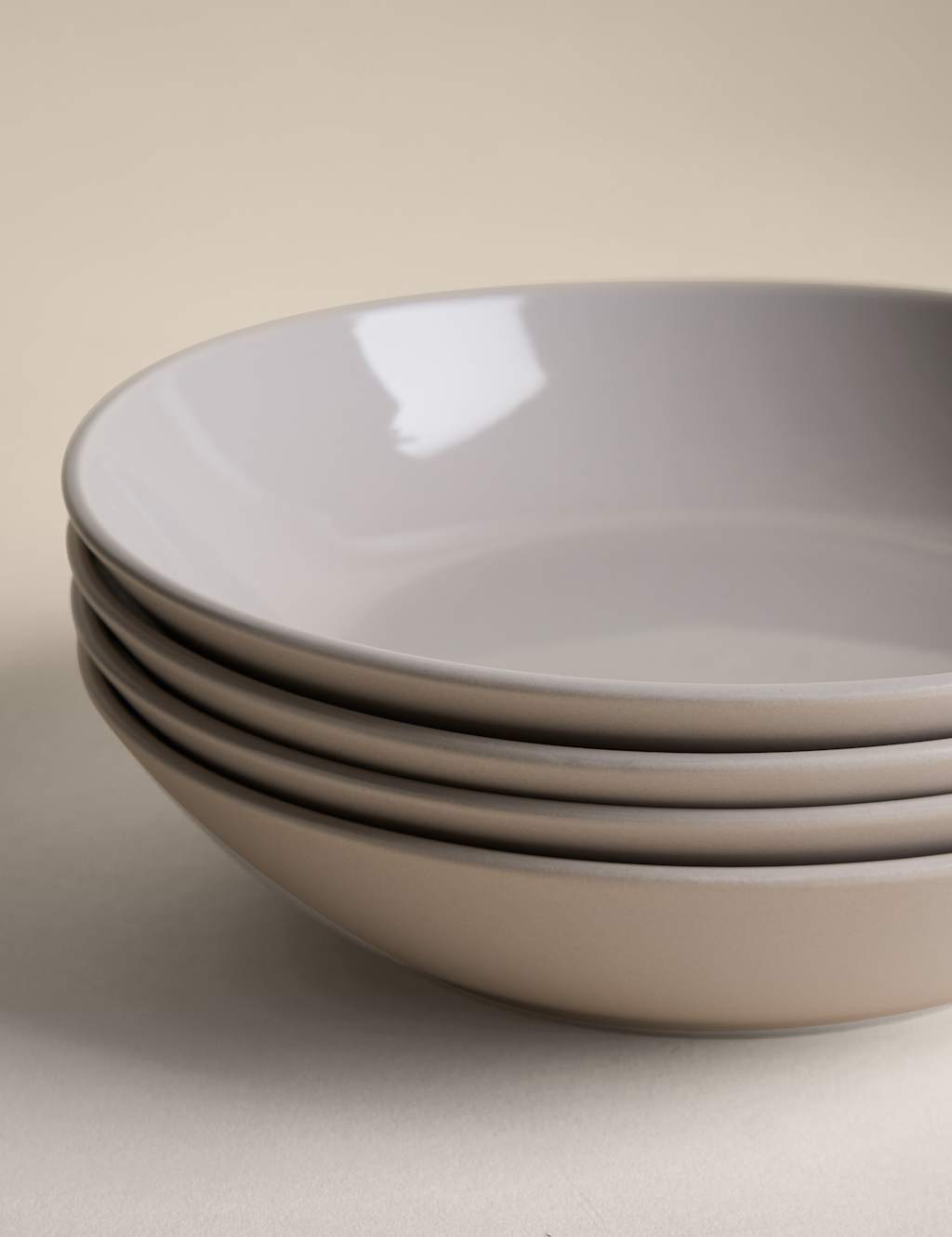 M&S Set of 4 Everyday Stoneware Pasta Bowls - Natural