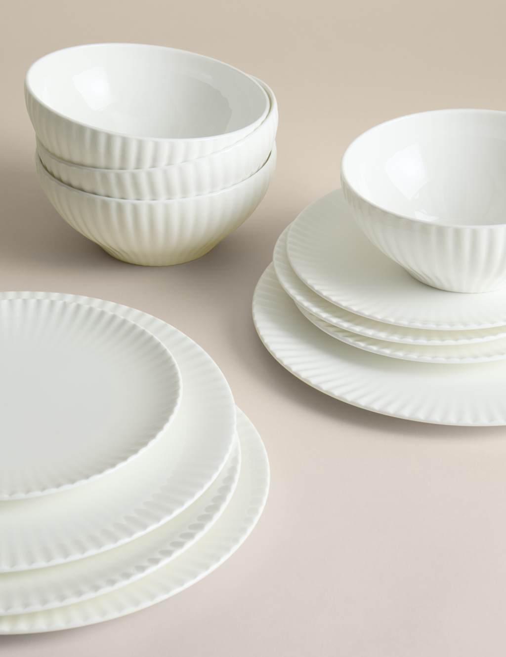 Image of M&S 12 Piece Hampton Fluted Dinner&hellip;