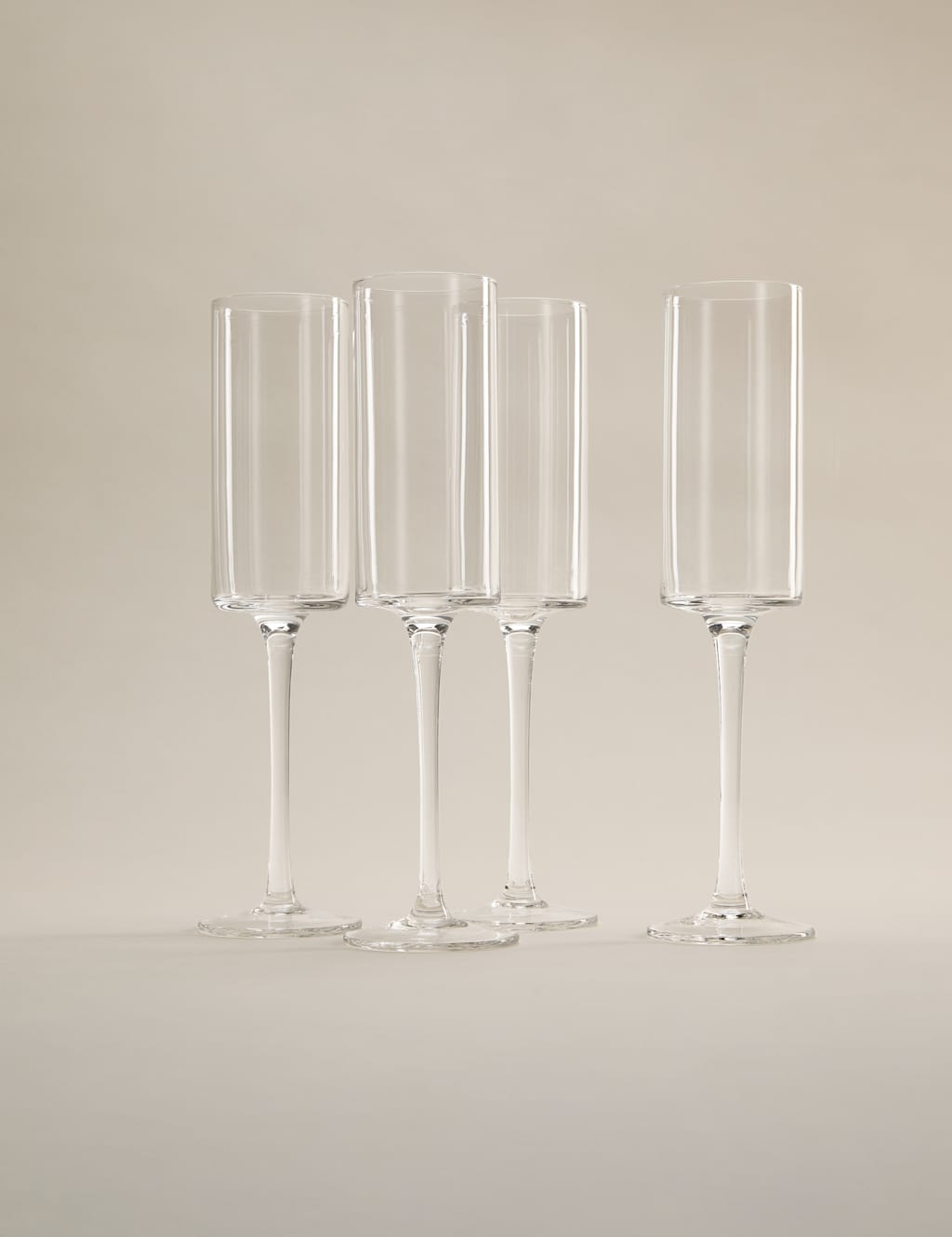 M&S Set of 4 Straight Sided Champagne Flutes