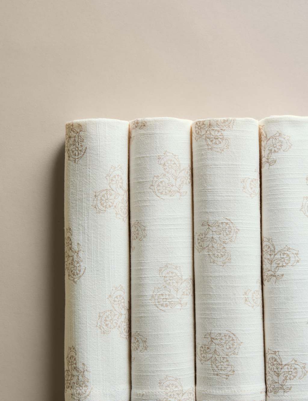 M&S Collection Set of 4 Pure Cotton Block Print Napkins - White Mix, White Mix