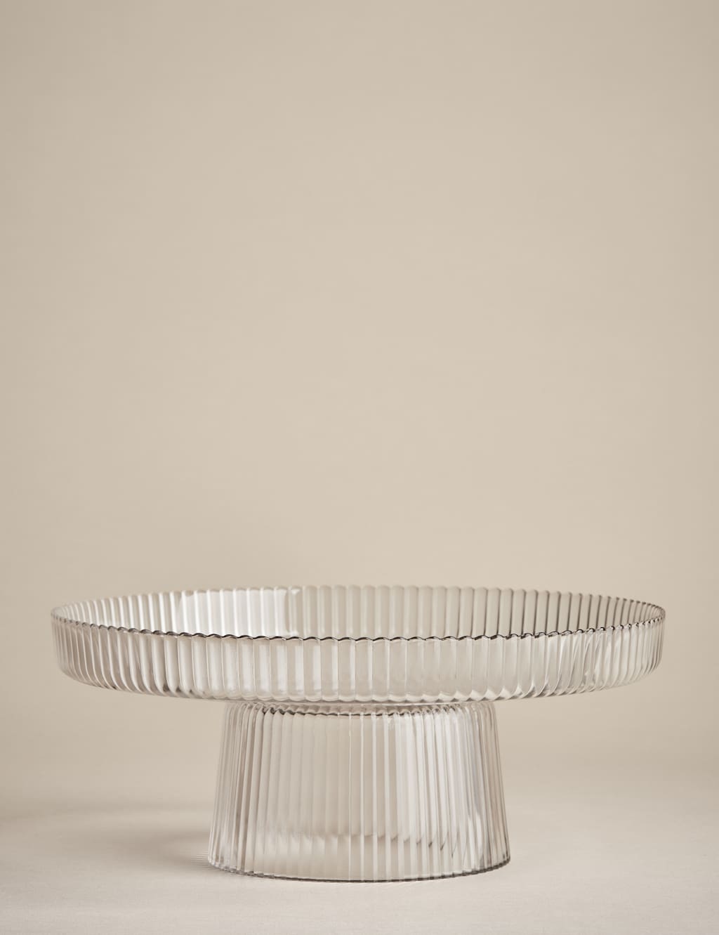 Glass Ribbed Cake Stand