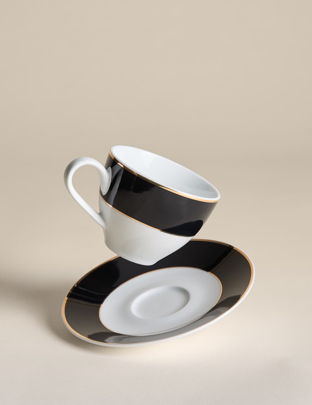 M&S Maxim Gilded Rim Cup & Saucer Navy