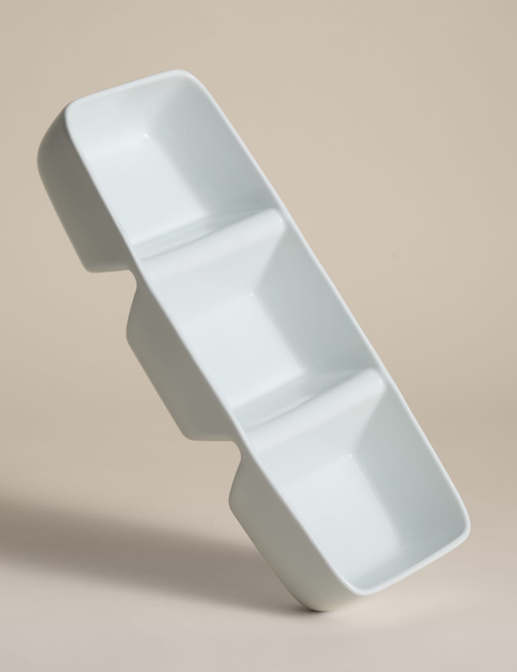 M&S Maxim Ceramic Three Part Divided Dish White