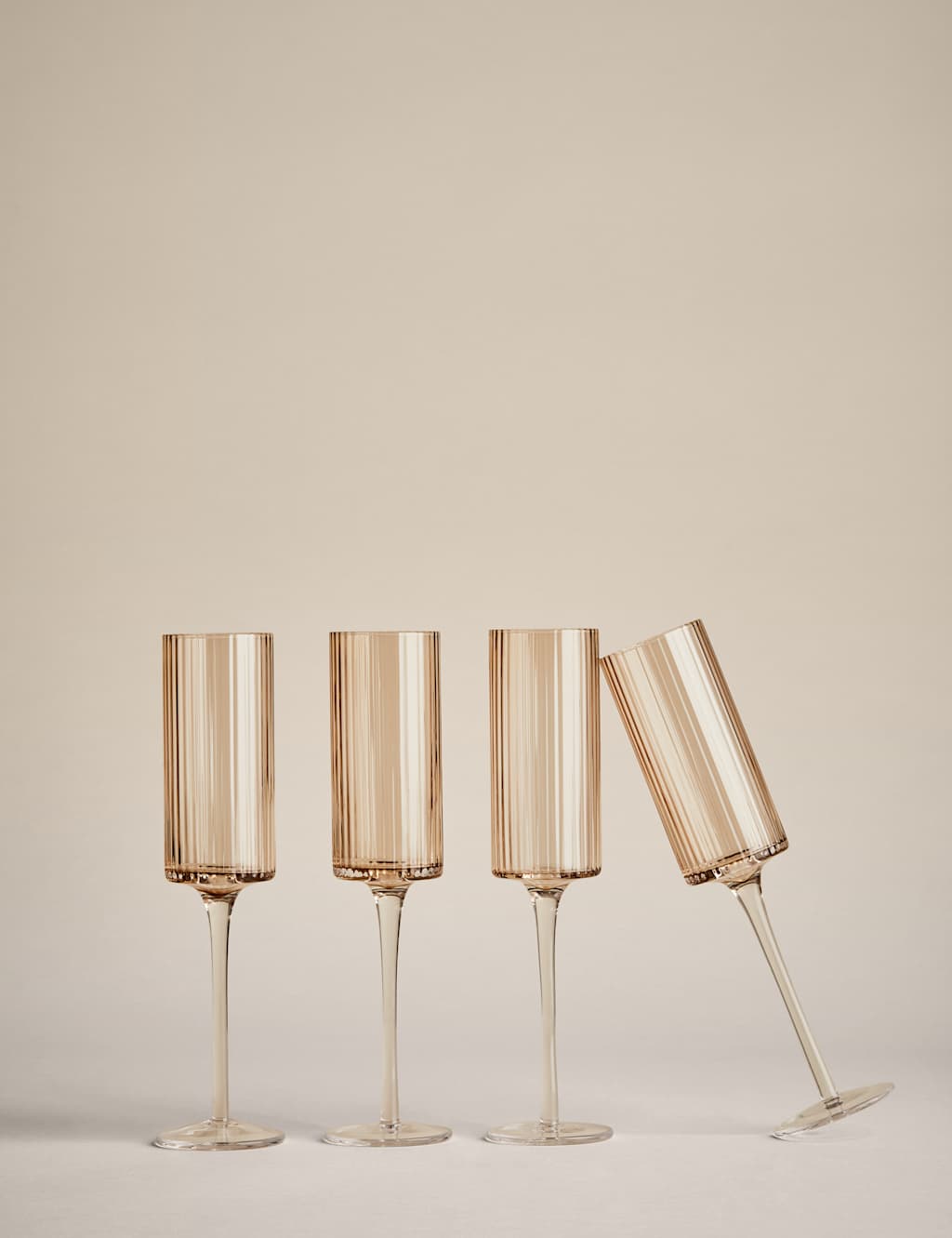 Set of 4 Handmade Celine Champagne Flutes