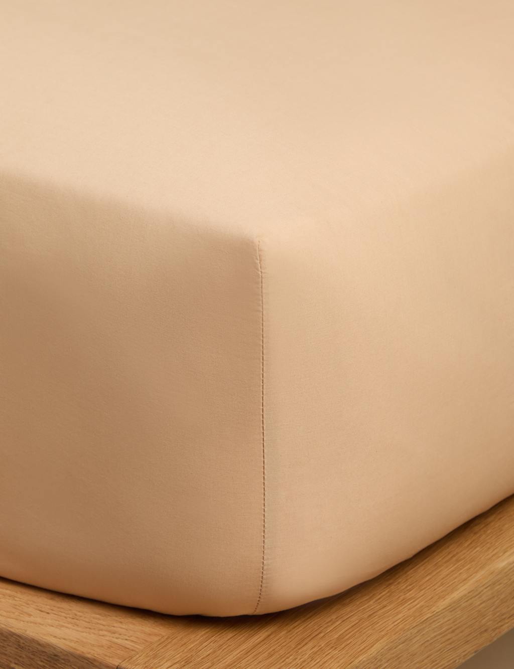 M&S X Fired Earth Washed Cotton Deep Fitted Sheet Camella