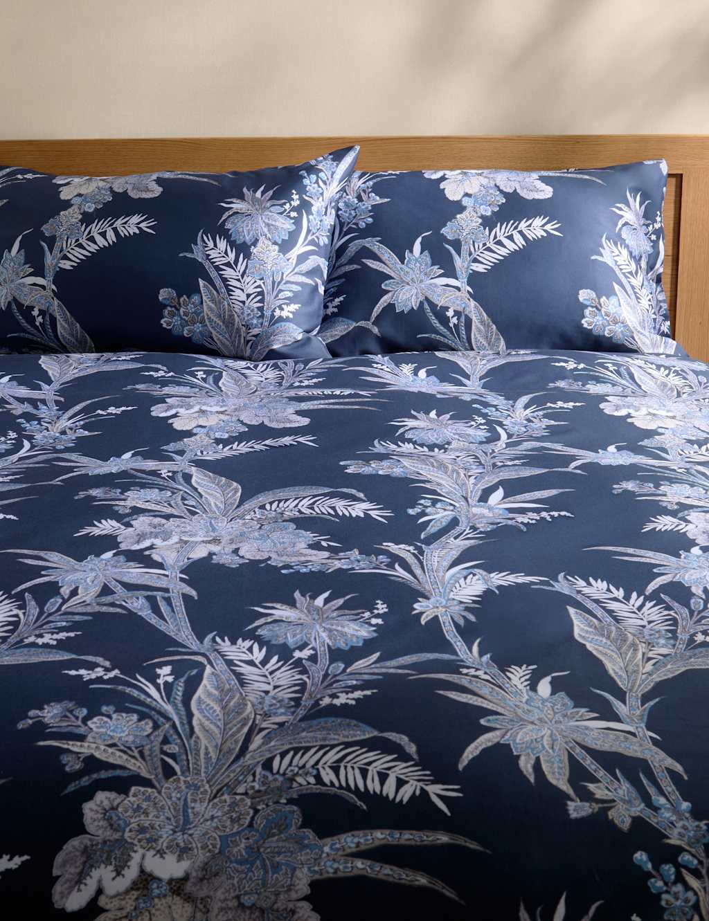 M&S Sateen Vintage Floral Bedding Set Blue Mix
