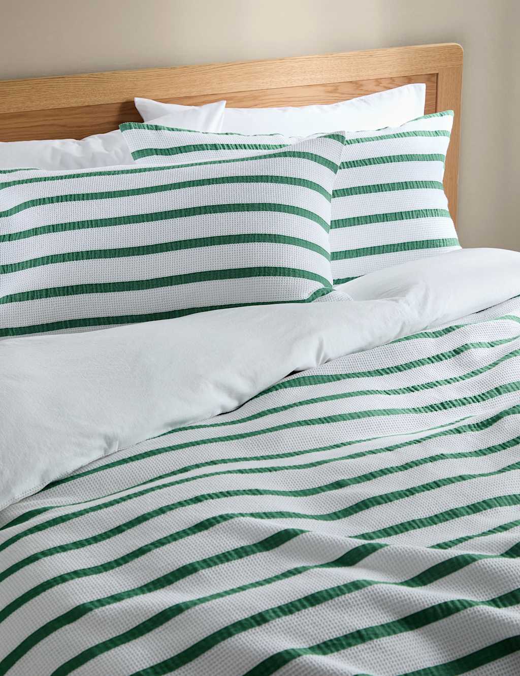 Pure Cotton Contrast Striped Waffle Bedding Set