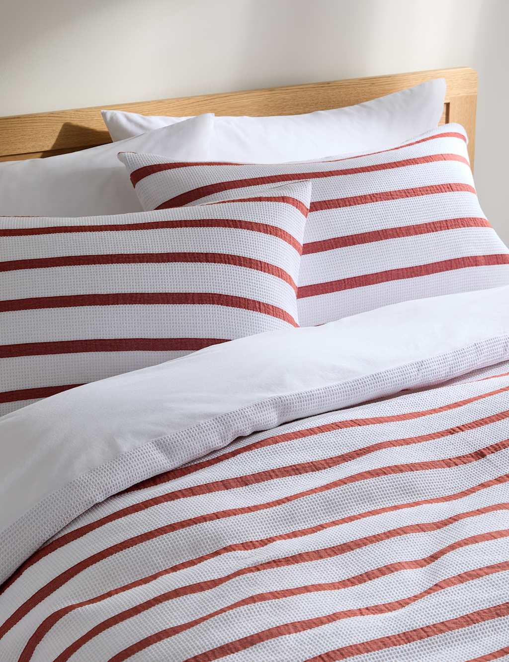 Pure Cotton Contrast Striped Waffle Bedding Set