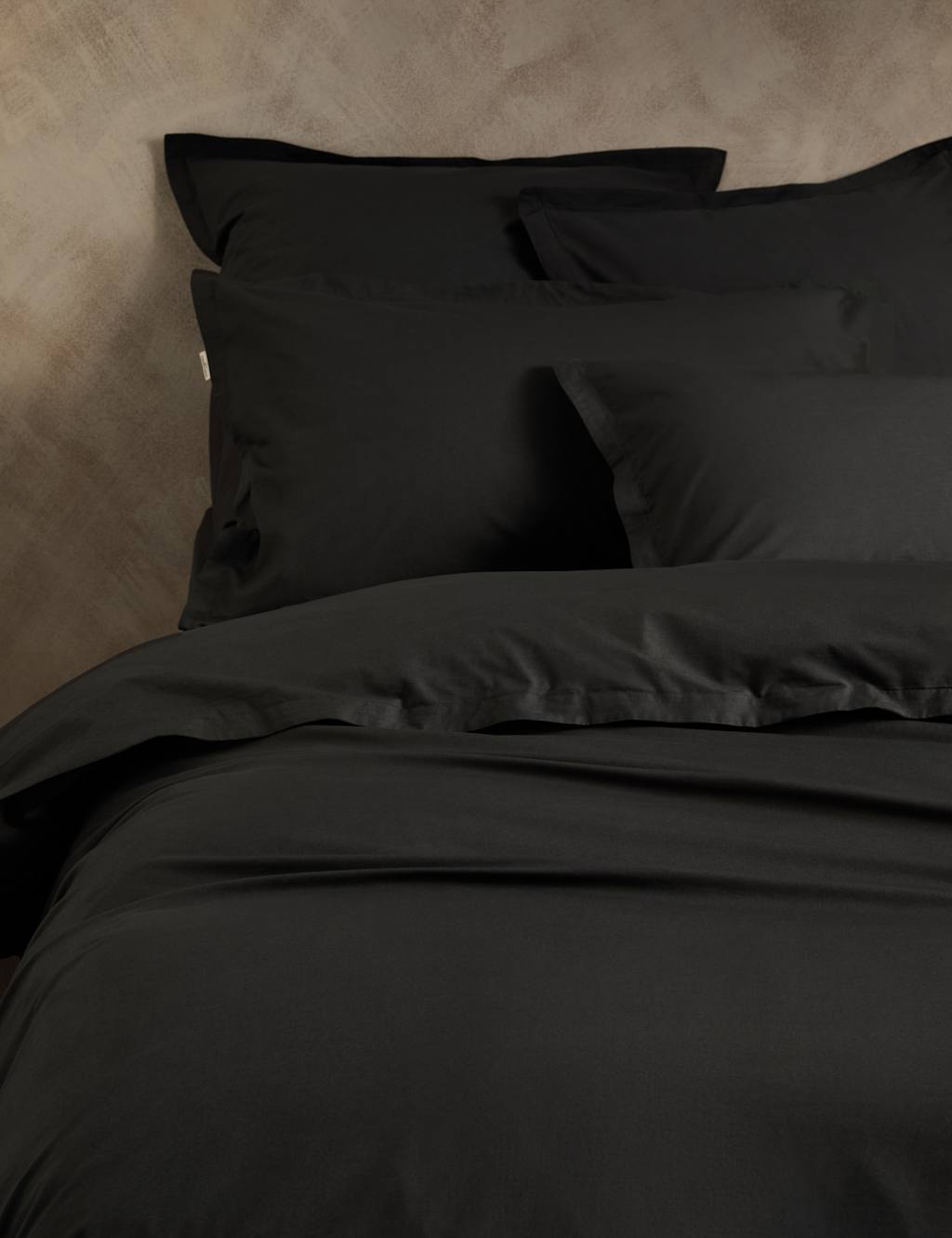 M&S X Fired Earth Washed Cotton Duvet Cover Charcoal