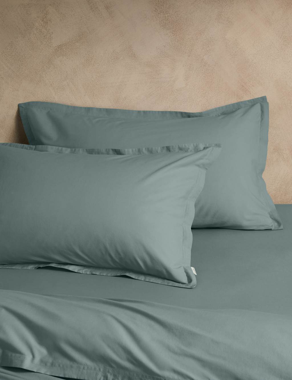 M&S X Fired Earth 2 Pack Washed Cotton Oxford Pillowcases Storm