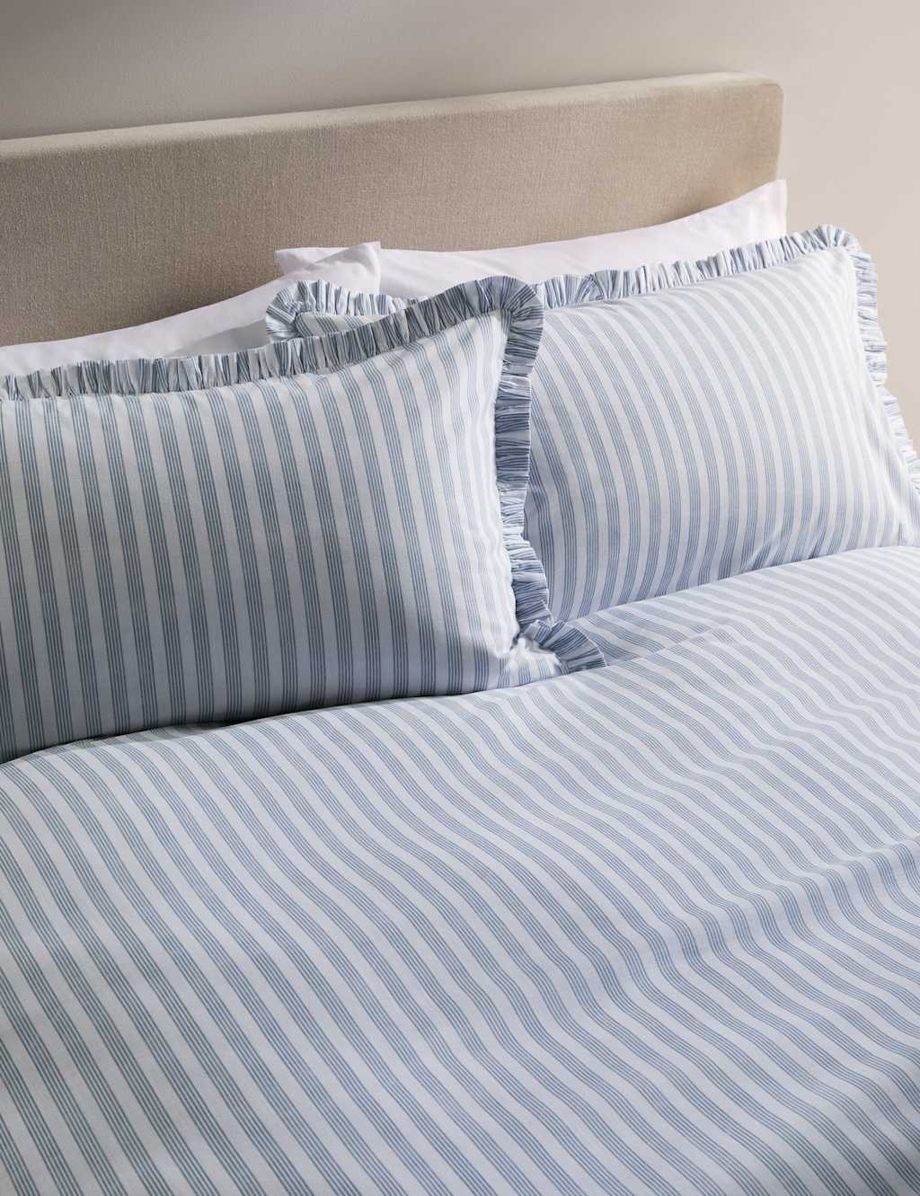Pure Cotton Striped Ruffle Bedding Set