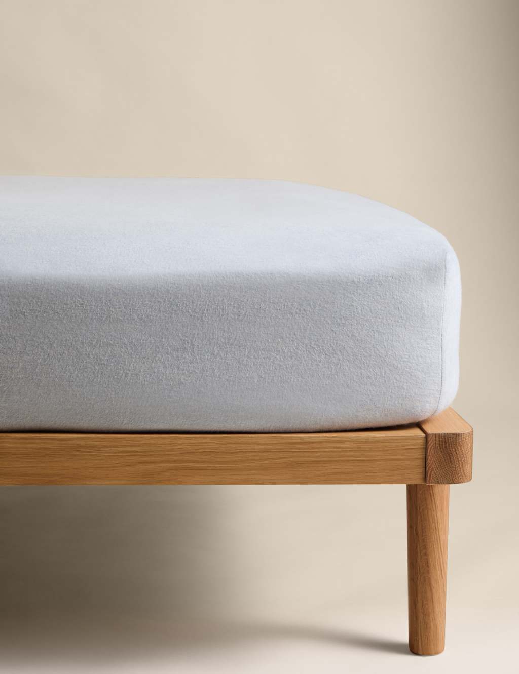 M&S Brushed Cotton Twill Deep Fitted Sheet - Single (3 ft) - Light Blue