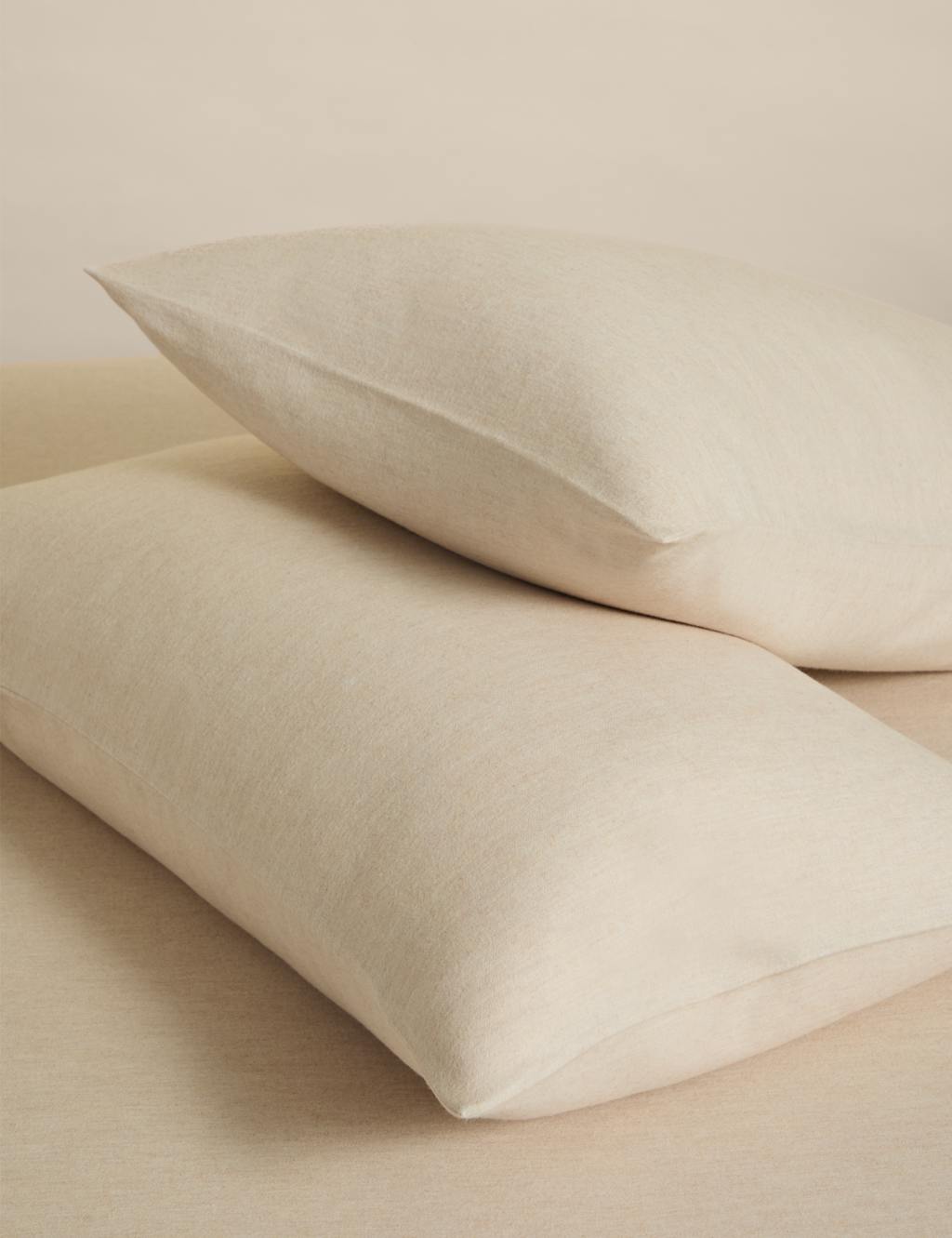 M&S 2 Pack Brushed Cotton Twill Pillowcases - Natural