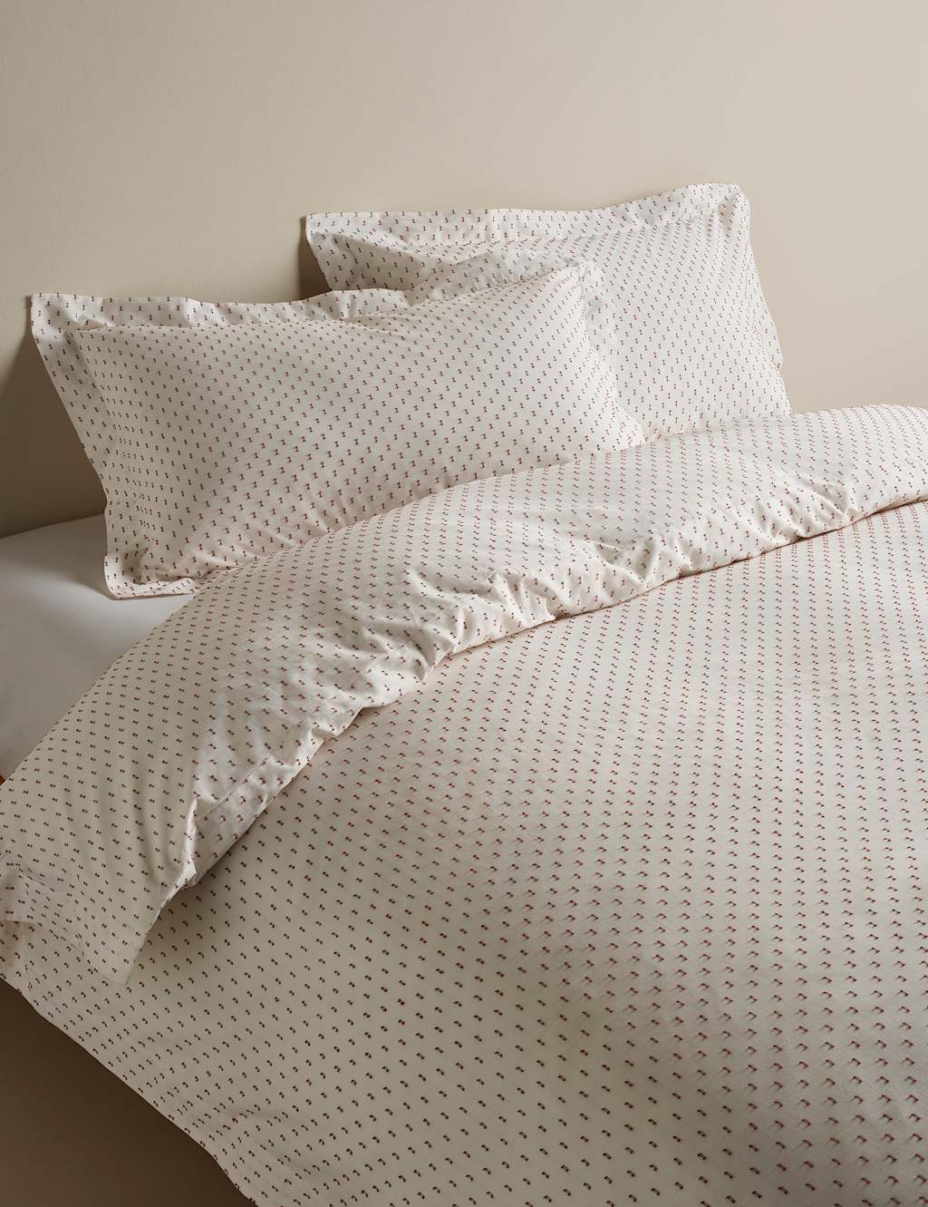 M&S Pure Cotton Oxford Edge Dobby Bedset - King Size (5 ft) - Chestnut