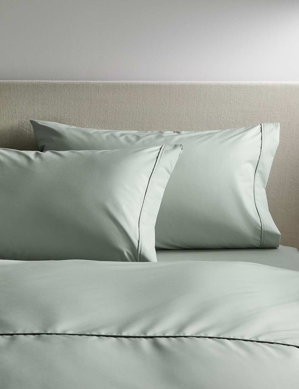 M&S X National Gallery 2 Pack Egyptian Cotton 230 Thread Count Pillowcases Sage