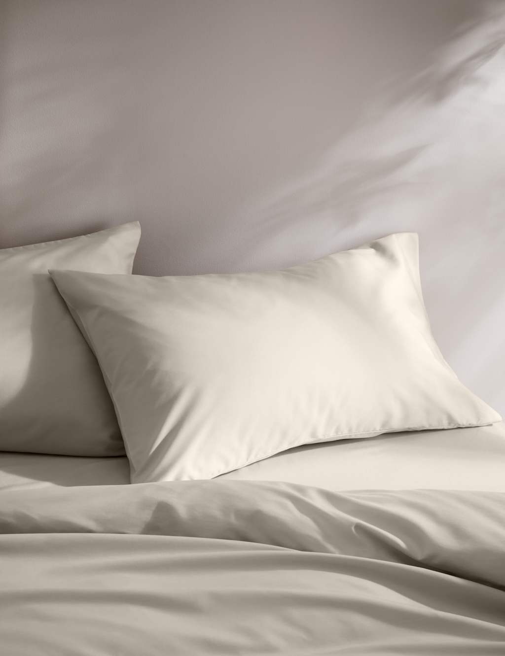 M&S 2 Pack Comfortably Cool Lyocell Rich Pillowcases Natural