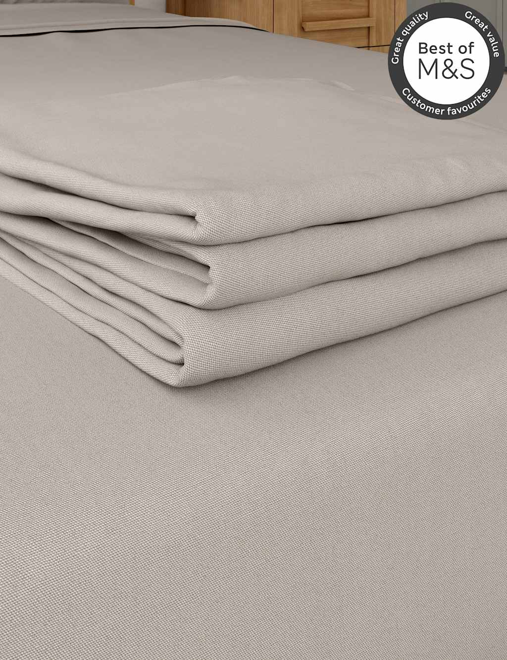 M&S Egyptian Cotton 230 Thread Count Flat Sheet - Single (3 ft) - Mink