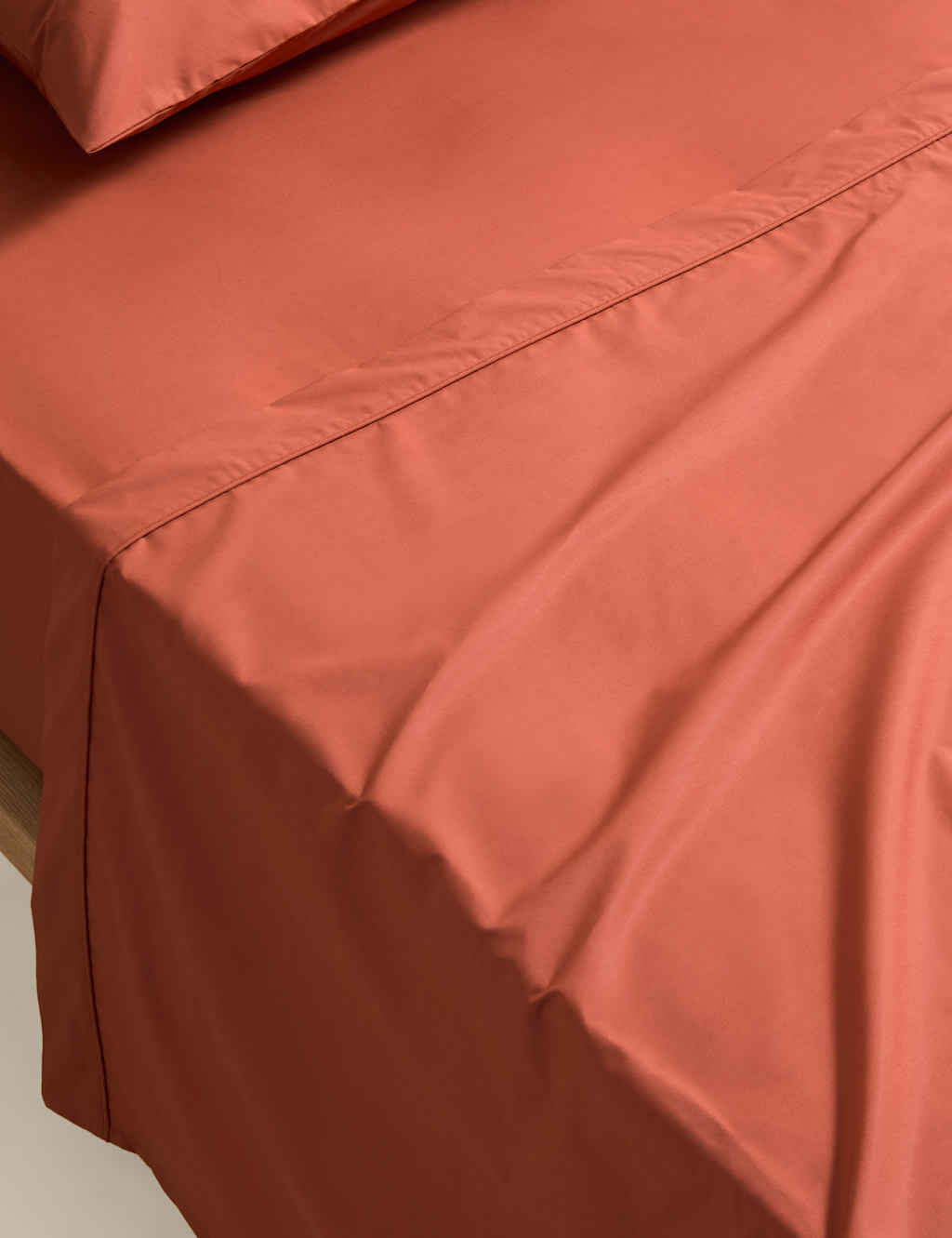 M&S Egyptian Cotton 230 Thread Count Flat Sheet Terracotta