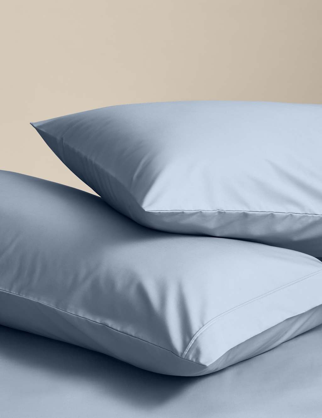 M&S 2 Pack Egyptian Cotton 230 Thread Count King Size Pillowcases Steel Blue