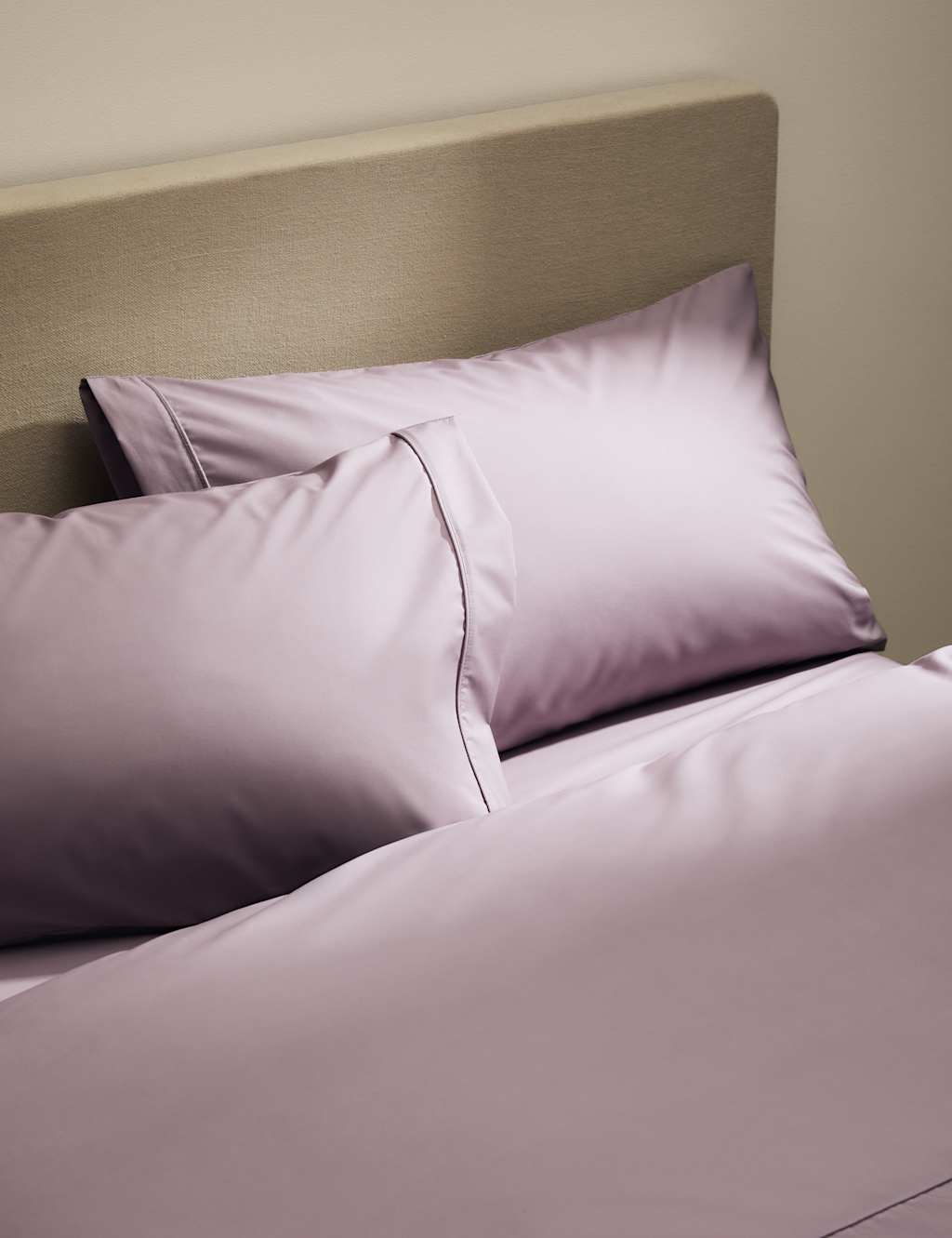 M&S 2 Pack Egyptian Cotton 230 Thread Count King Size Pillowcases - Dusted Pink