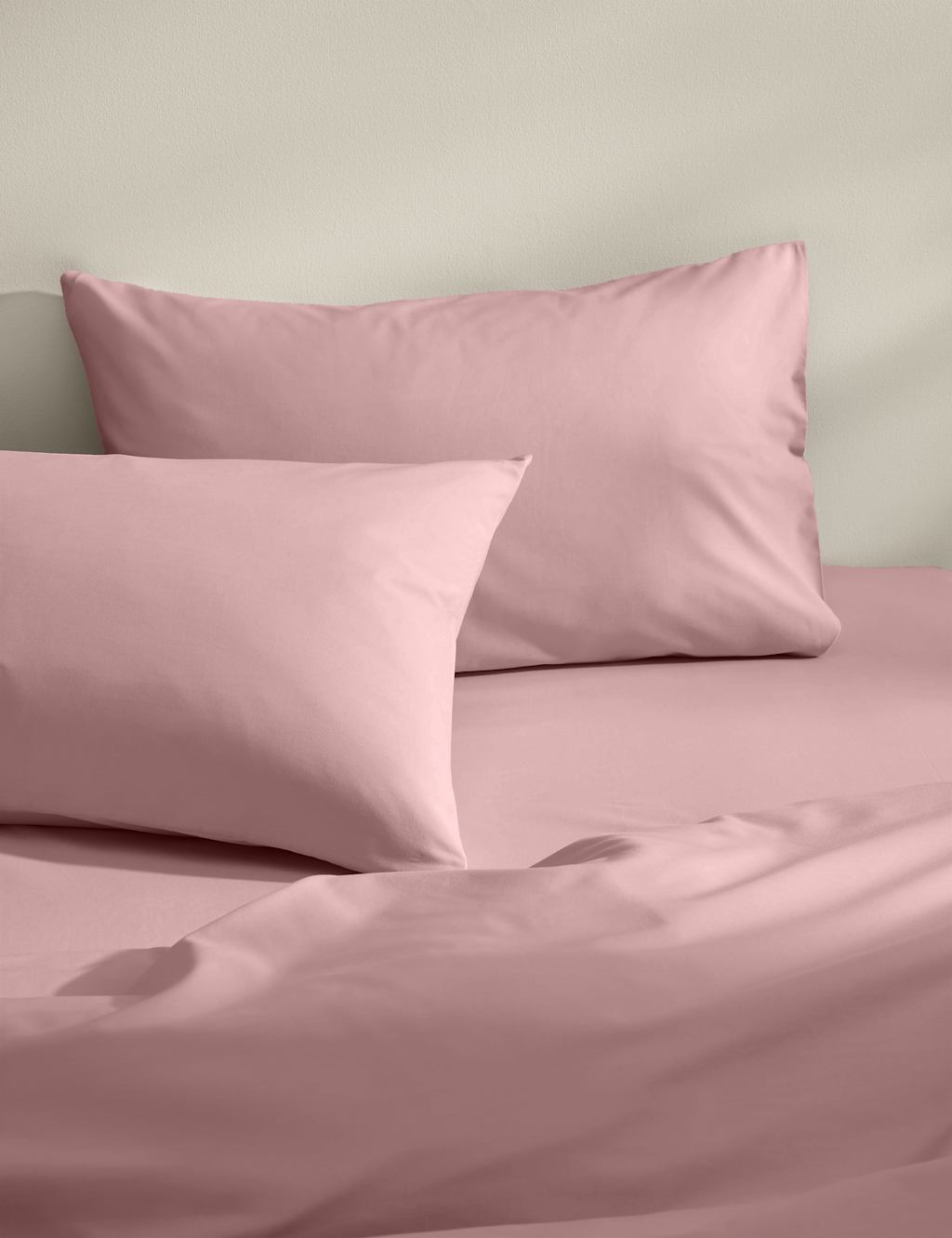 M&S 2 Pack Cotton Rich Pillowcases Pink