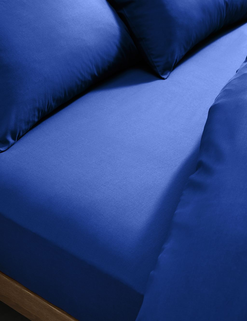 M&S Cotton Rich Deep Fitted Sheet Cobalt