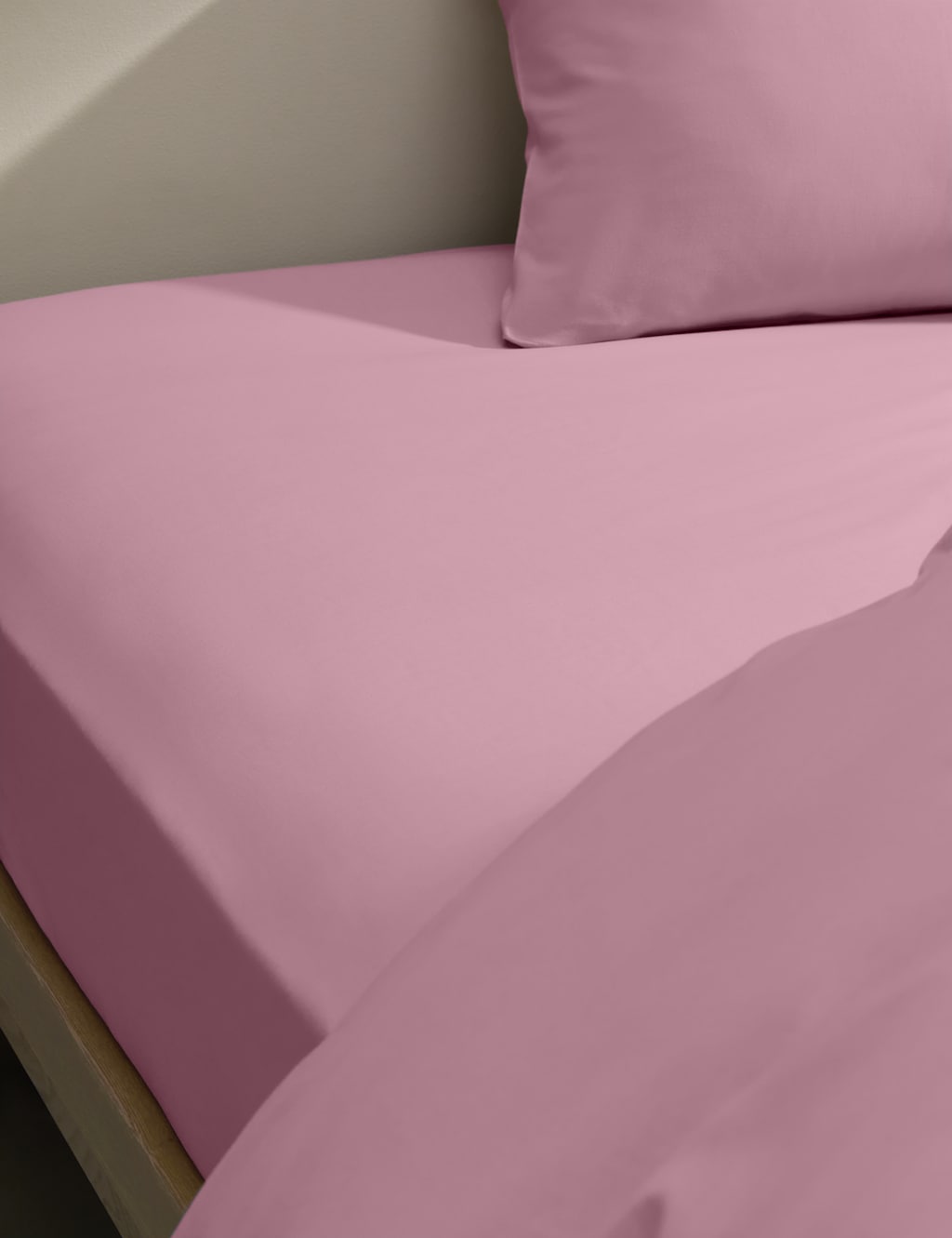 M&S Cotton Rich Deep Fitted Sheet Dusted Mauve