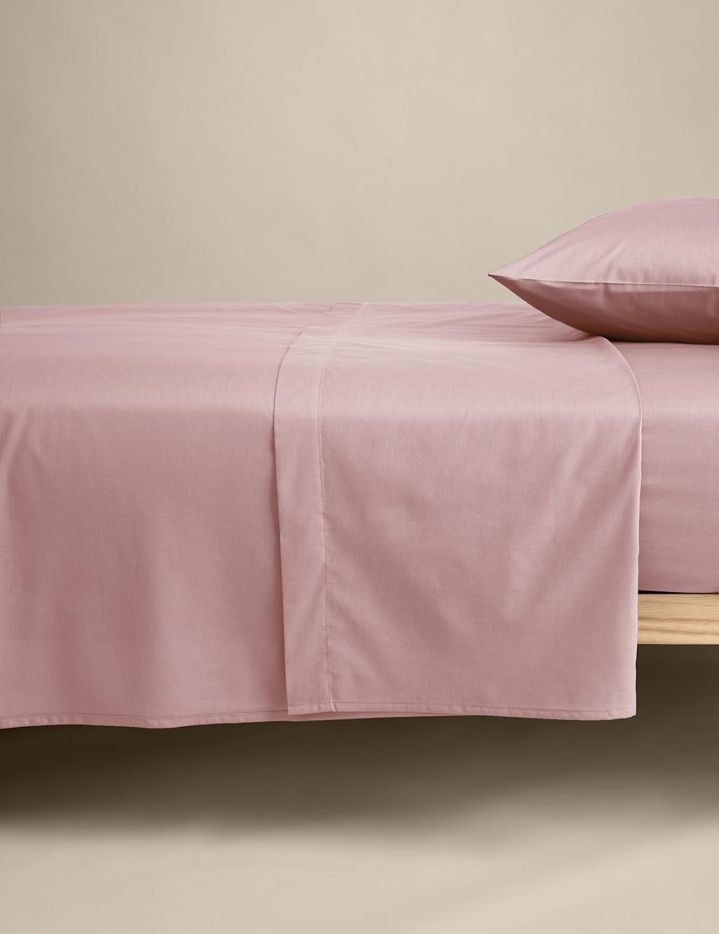 M&S Cotton Rich Flat Sheet Pink