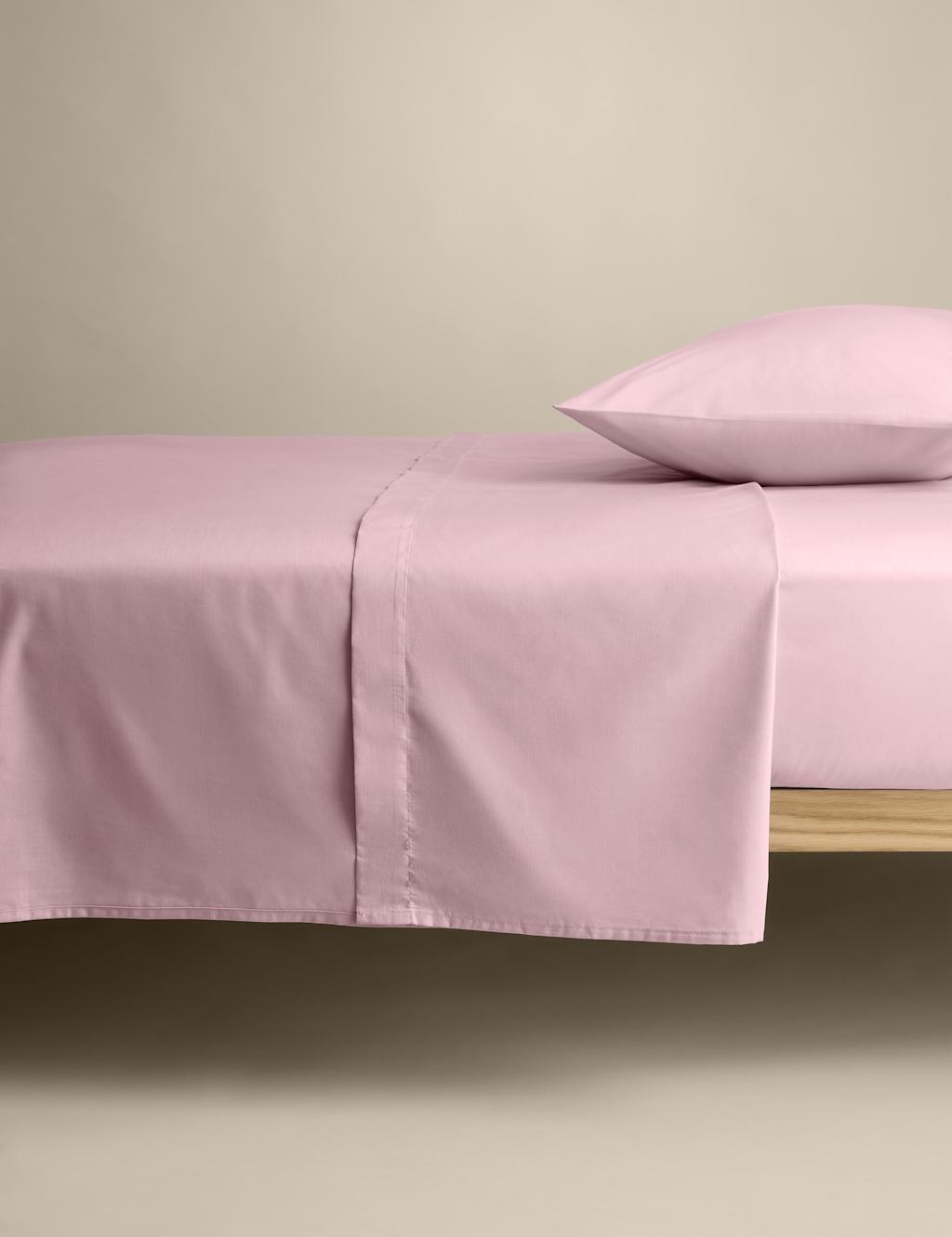 M&S Cotton Rich Flat Sheet Blush