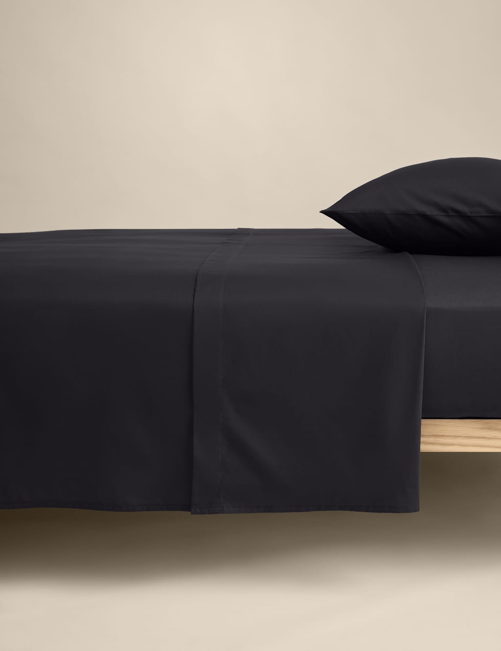 M&S Cotton Rich Flat Sheet Black
