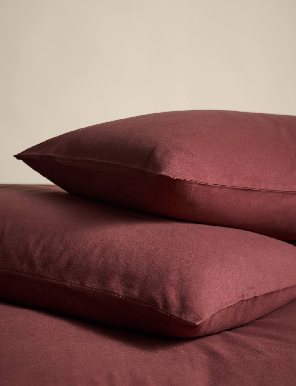 M&S 2 Pack Pure Brushed Cotton Pillowcases Rust