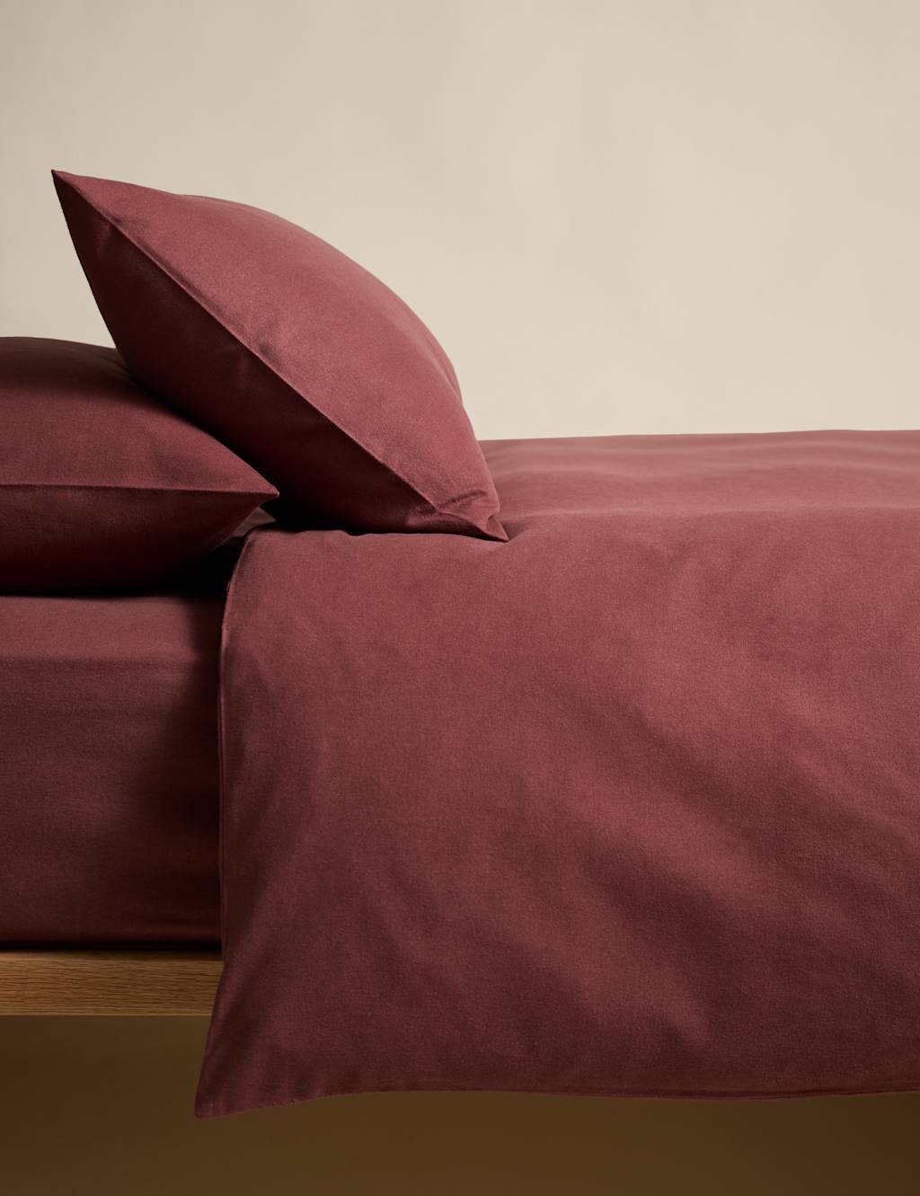 M&S Pure Brushed Cotton Bedding Set Rust