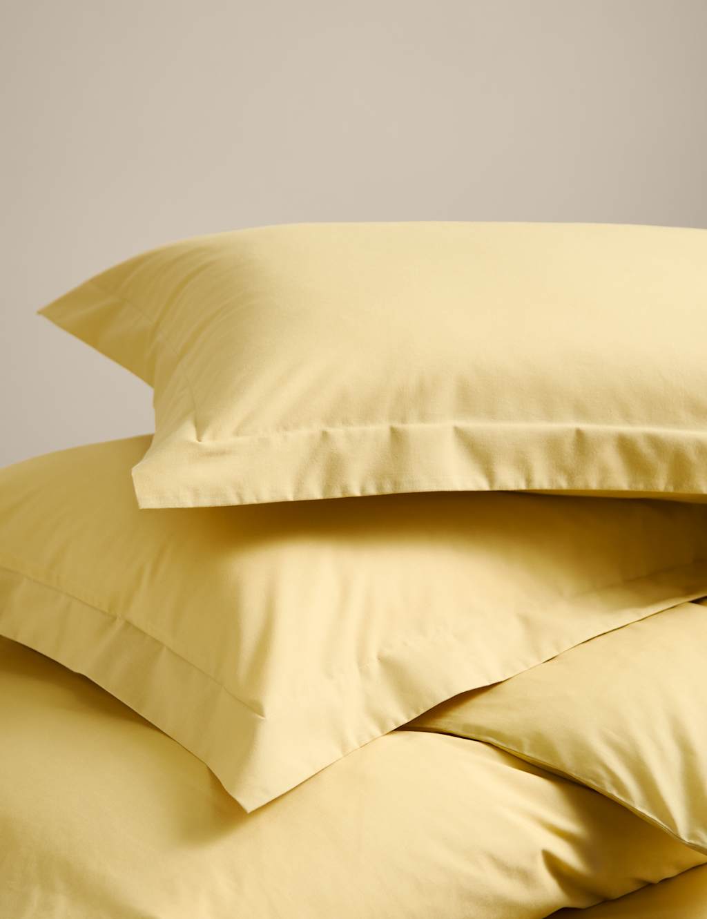 M&S 2 Pack Cotton Rich Oxford Pillowcases Soft Yellow
